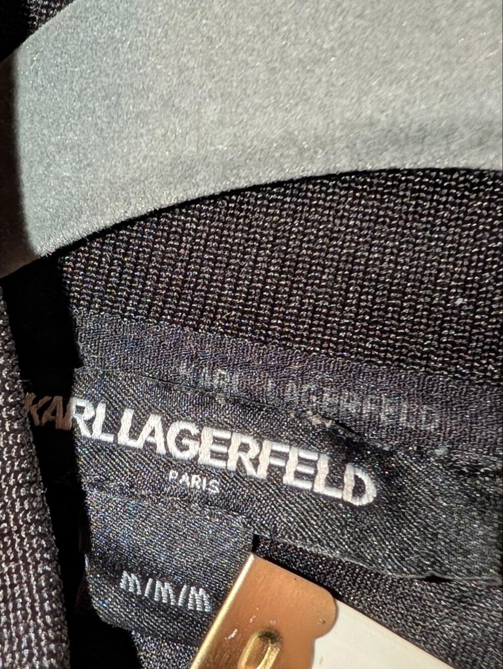 Karl Lagerfeld Black Colorblock Pullover Jacket Size Medium Gray White Black EUC - Picture 5 of 5